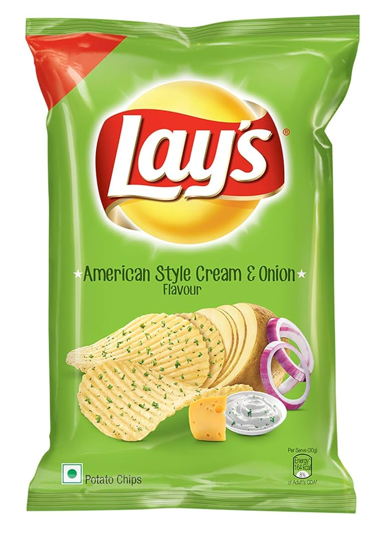 Lays American Style Cream & Onion Flavour Potato Chips 130gm