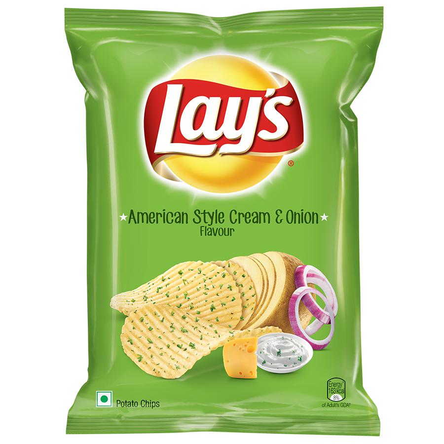 Lays American Style Cream & Onion Flavour Potato Chips 221gm