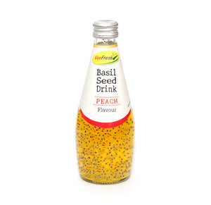 Vee Fresh Basil Seed Drink with Peach Flavour 290ml