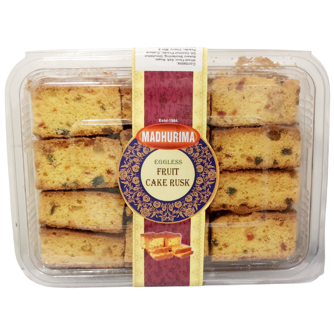 MADHURIMA EGGLESS FRUIT CAKE RUSK 350GM