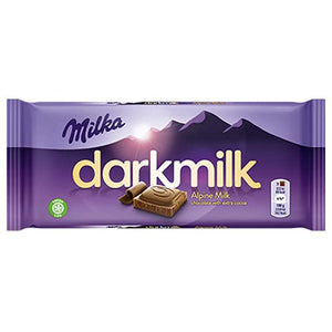 Milka Darkmilk Alpine Milk Chocolate With Extra Cocoa 100 gm.