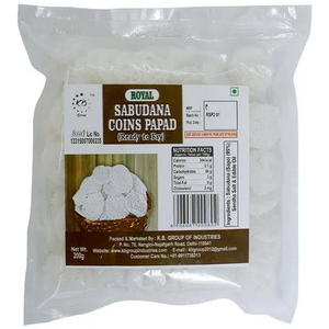 Royal Sabu dana Coins Papad 200gm