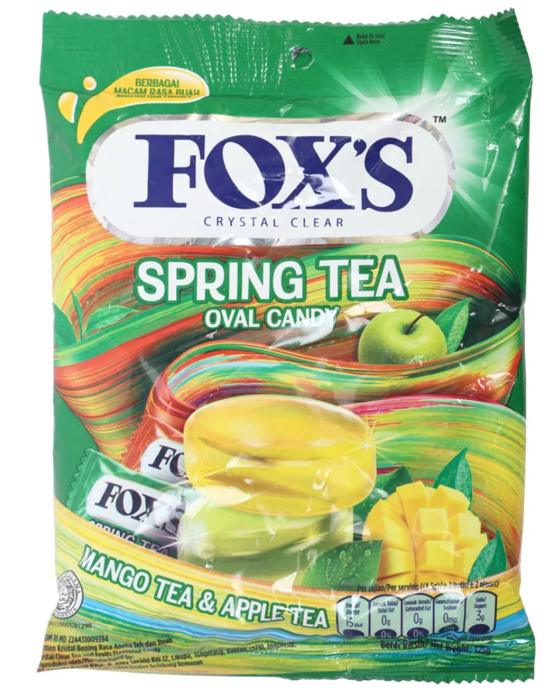 Foxs Spring Tea oval candy Mango Tea & APPLE TEA 125 GM