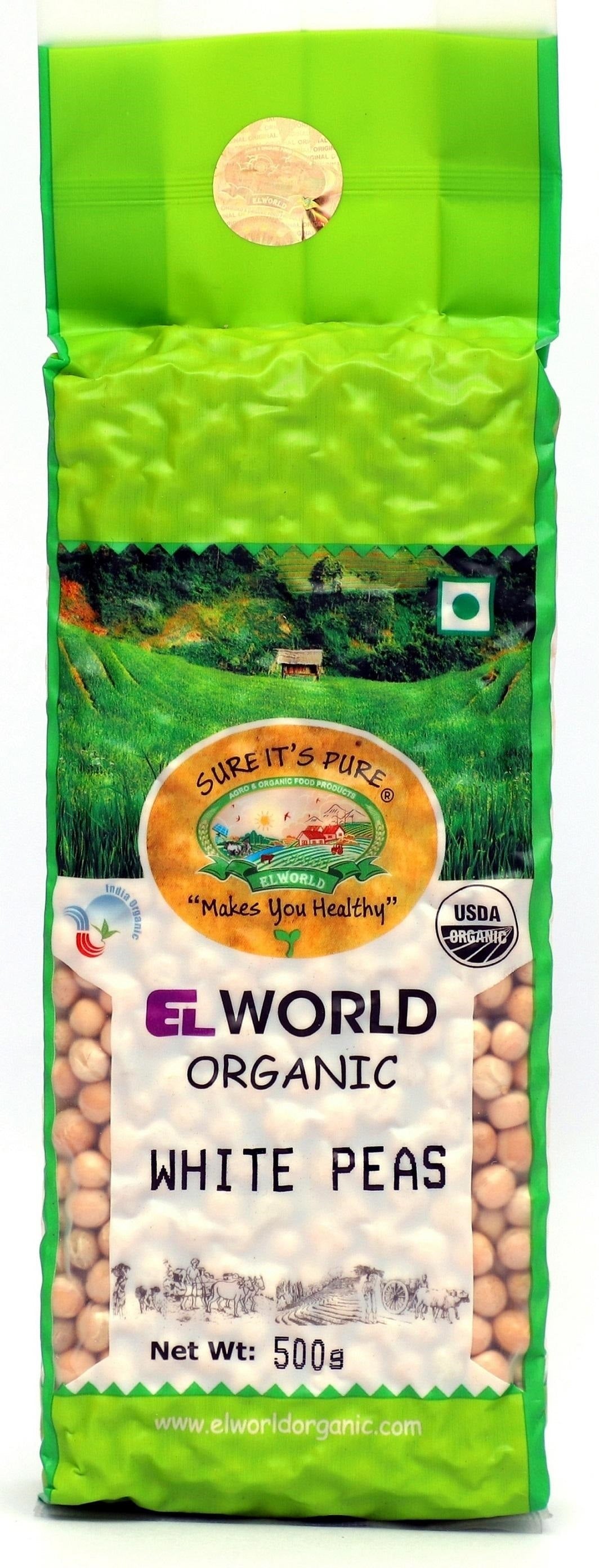 ELWORLD Organic Green Peas 500Gm