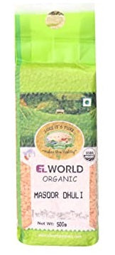 ELWORLD Organic Masoor Dhuli 500gm