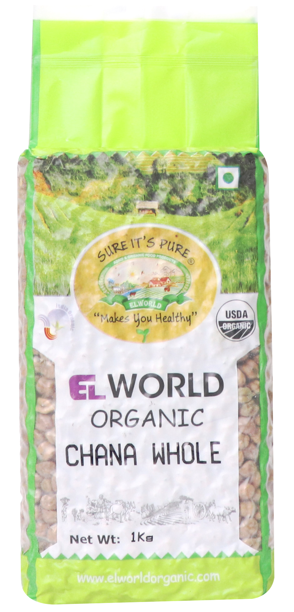 ELWORLD Organic Chana Whole 500gm