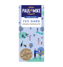 Paul And Mike 72% Dark Vegan Chocolate 68gm.