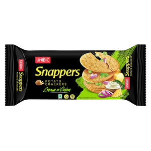 Unibic Snappers Potato Crackers Cream N` Onion 75gm.