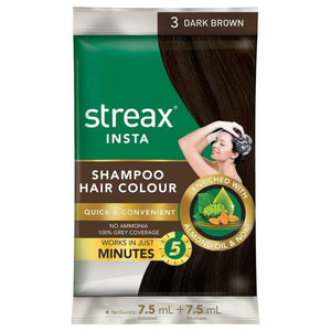 Streax Shampoo 3 Dark Brown Hair Colour