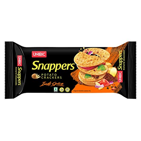 Unibic Snappers Potato Crackers Indi Spice 75g*4N=300gm