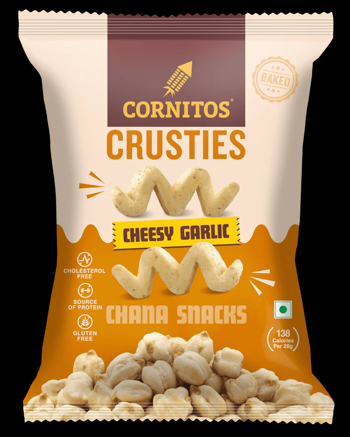 Cornitos Crusties Cheesy Garlic Chickpea Snacks 50 gm