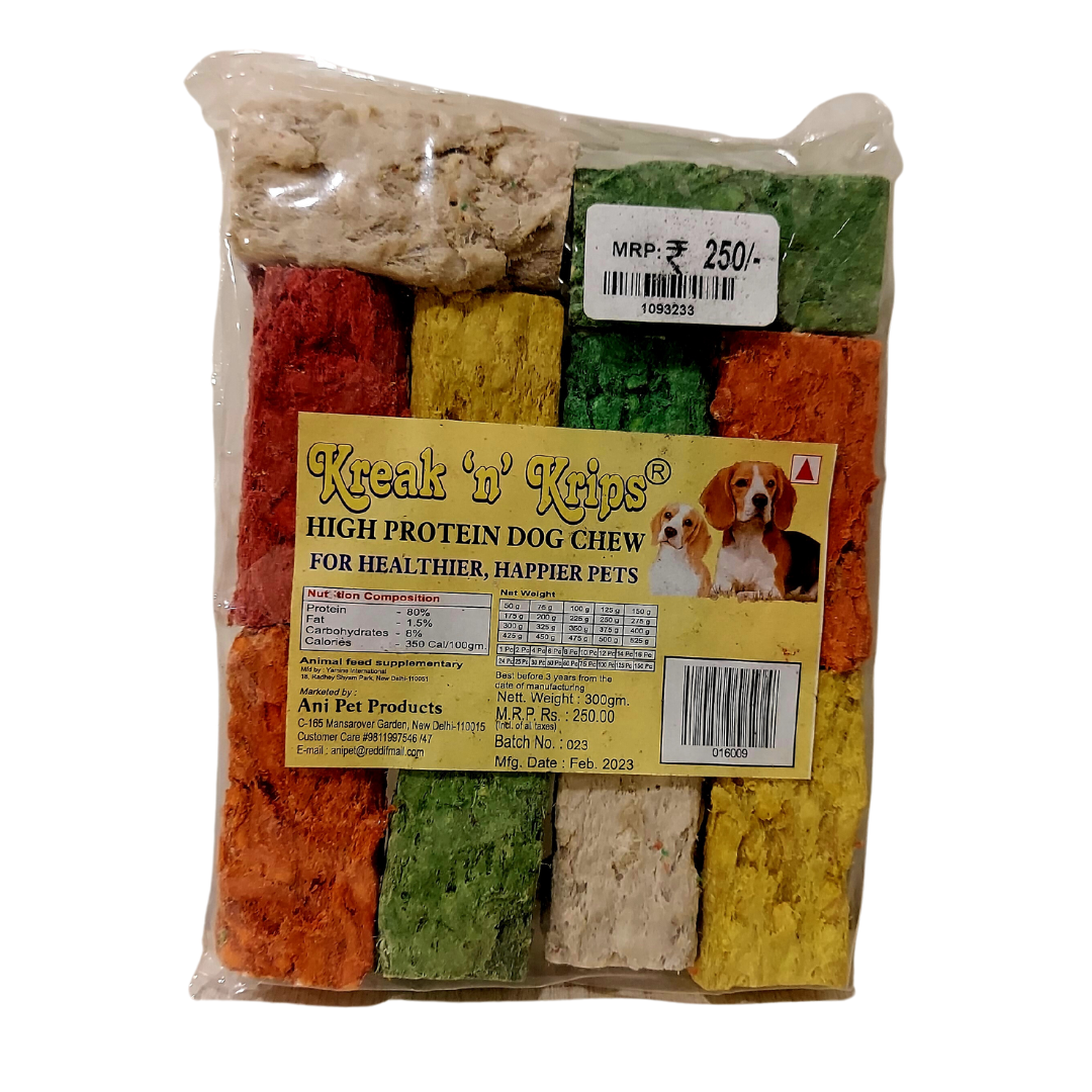 Kreak N Krips High Protien Dog Chew Barfi 300gm