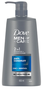 Dove men +care 2in1 shampoo+conditioner zinc+menthol 650ml