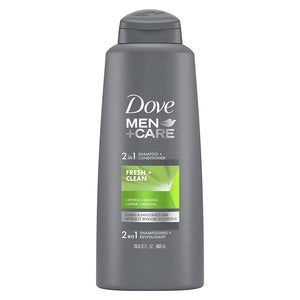 Dove men +care 2in1 shampoo+conditioner fresh&clean caffine+menthol energising cooling effect 340ml