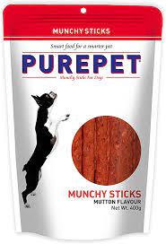 Purepet Munchy Sticks Mutton 400g