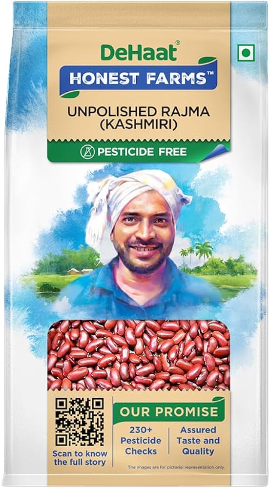 Dehaat Honest Farms Unpolished Rajma (Kashmiri) 500Gm