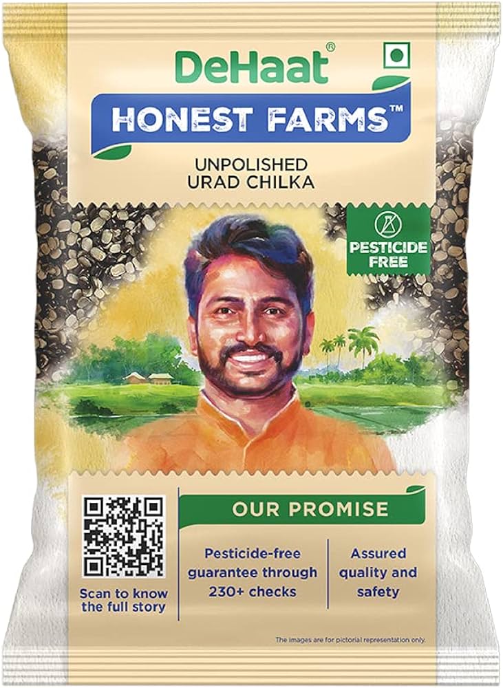 Dehaat Honest Farms Unpolished Urad Dal Chilka 500Gm