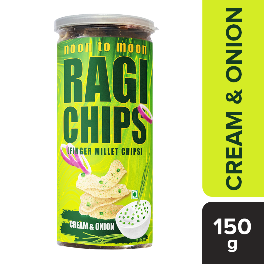 NOON TO MOON RAGI CHIPS- CREAM & ONION 150gm