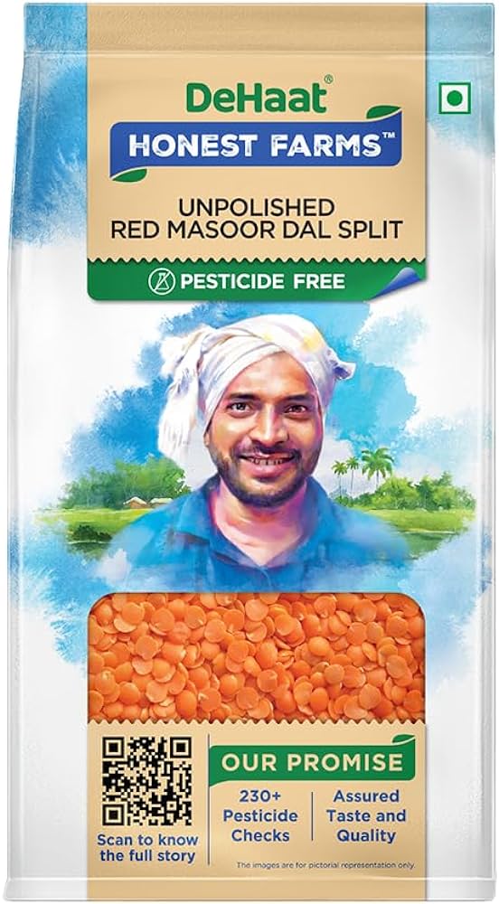 Dehaat Honest Farms Red Masoor Dal Split 1kg