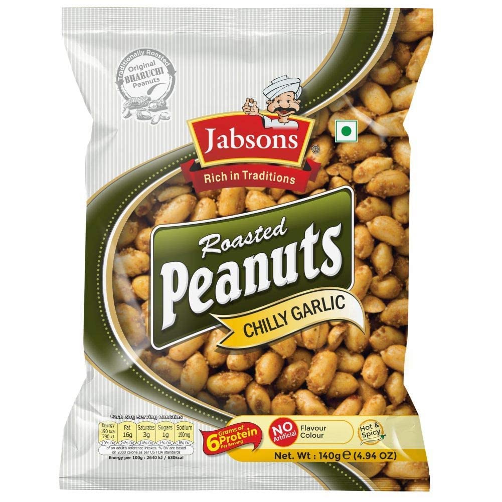 Jabsons Roasted Peanuts Chilly Garlic 130gm