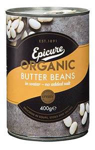 Epicure Fruit Butter Beans in Water Organic 411gm