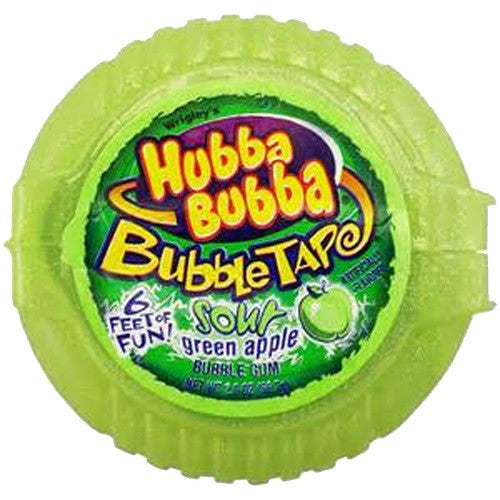 HUBBA BUBBA BUBBLE TAPE SOUR GREEN APPLE BUBBLE GUM