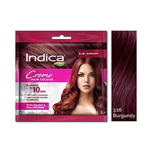 INDICA CREME HAIR COLOUR 3.16 BURGUNDY 40ML