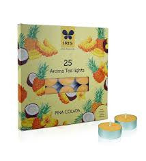 IRIS 25PK ARMOA TEA LIGHTS PINA COLADA 12GM