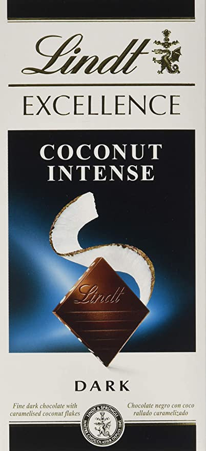 Lindt Excellence CocoNut Intense Dark Chocolate 100gm Imp