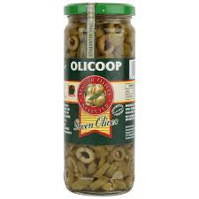 OLICOOP SLICED GREEN OLIVES 450G