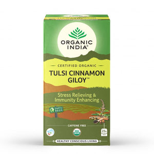 ORGANIC INDIA TULSI CINNAMON GILOY  25N BAGS