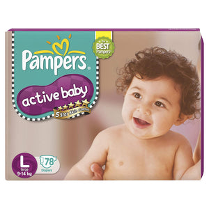 Pampers Active Baby 5 Star Skin Comfort L 9-14 78 Diapers