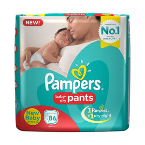 Pampers Baby Dry Pants New Baby Up to 5kg 86 Pants