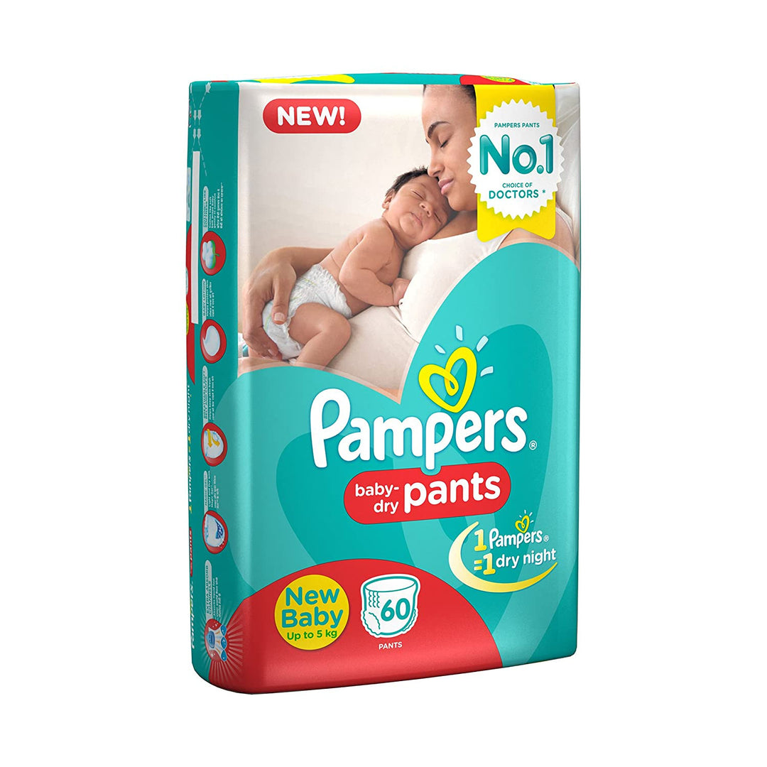 PAMPERS BABY DRY-PANTS NEW BABY UPTO 5KG 60 PANTS