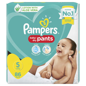 PAMPERS NEW BABY DRY PANTS SMALL 4-8 KG 86 PANTS