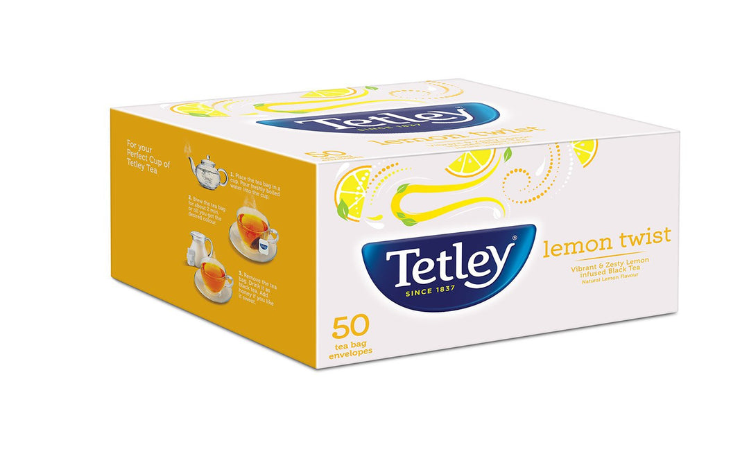 Tata Tetley With Lemon Natural Flavour 50 Tea Bags