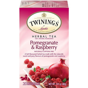 TWININGS POMEGRANATE & RASPBERRY 20 TEA BAGS